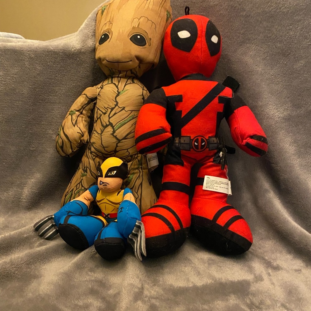 Marvel Red and Black Stuffed Animals featuring Deadpool